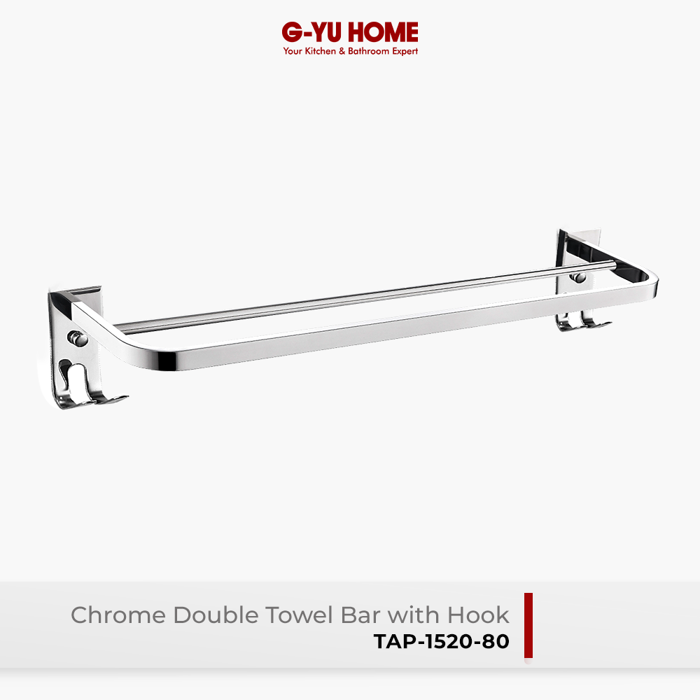 DW BA HTH2  Double Swivel Towel Bar in Polished Chrome, 15.8